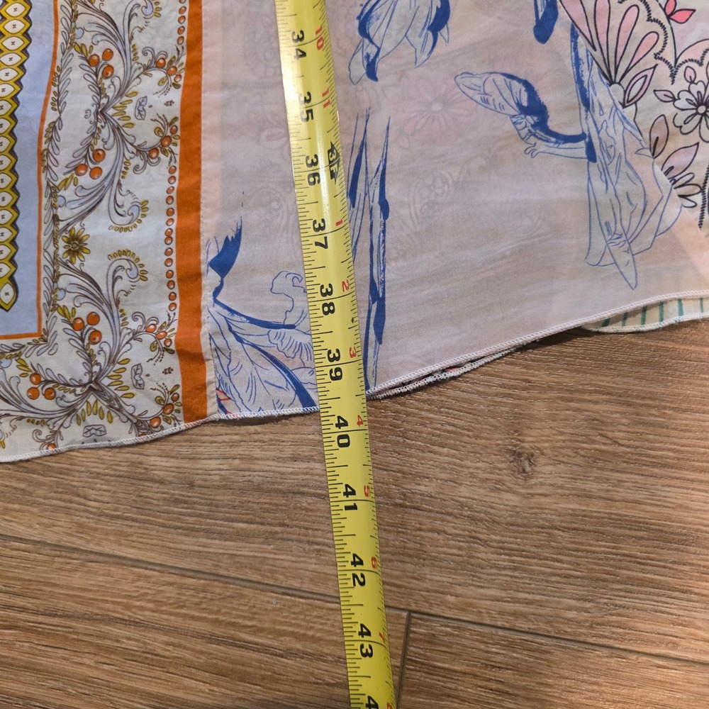 Johnny Was Boho Patchwork Silk Tunic Paisley Floral Slip Layering Pastel Sz M - Picture 8 of 9